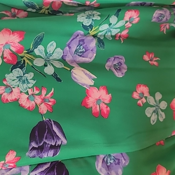 Jessica Howard Green Flower Dress with belt - Picture 5 of 6